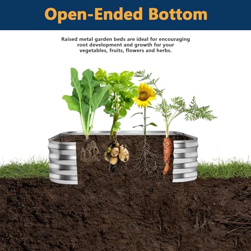 Galvanized Oval Raised Garden Bed for Vegetables 5x3x1ft K7