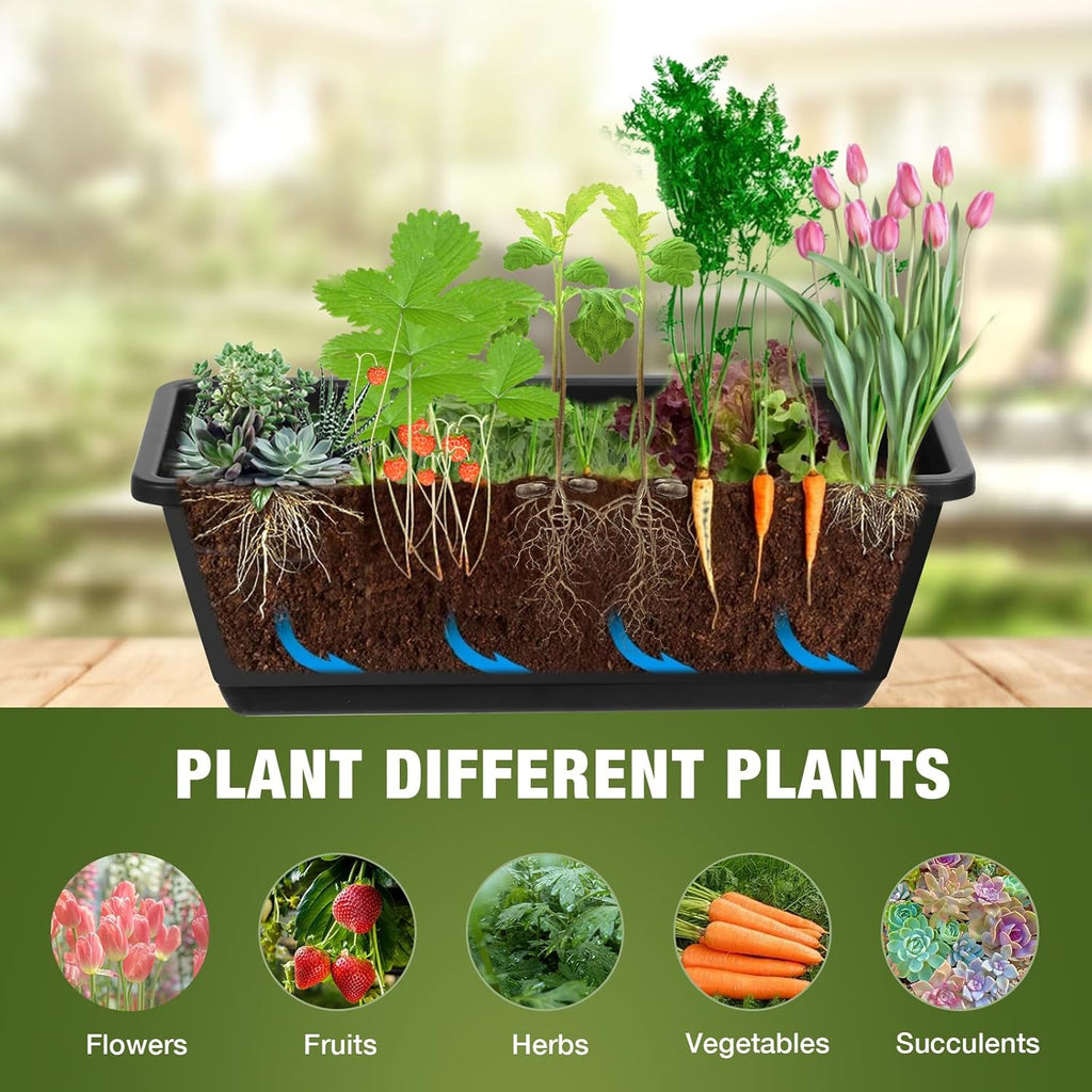 4 Tier Vertical Raised Garden Bed with Wheels and Drainage Holes k7