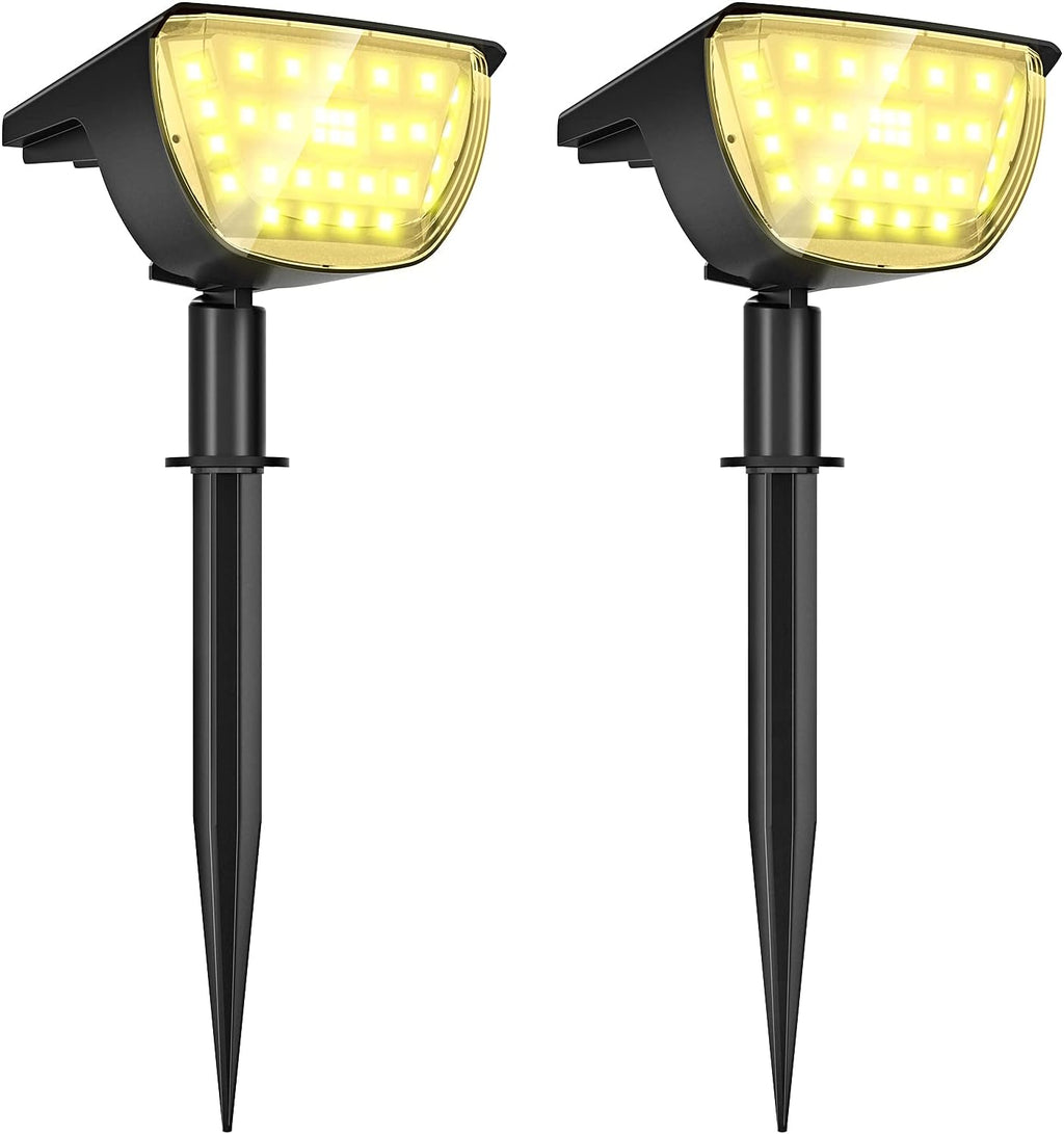Solar Landscape Spotlights 32 LED IP65 Waterproof 2-in-1 Wireless 4 Pack k7
