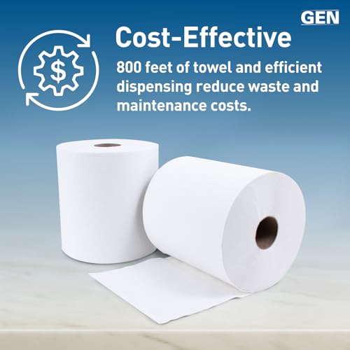 Hardwound Roll Towels, White, 8 x 800 ft, Case of 6 a7