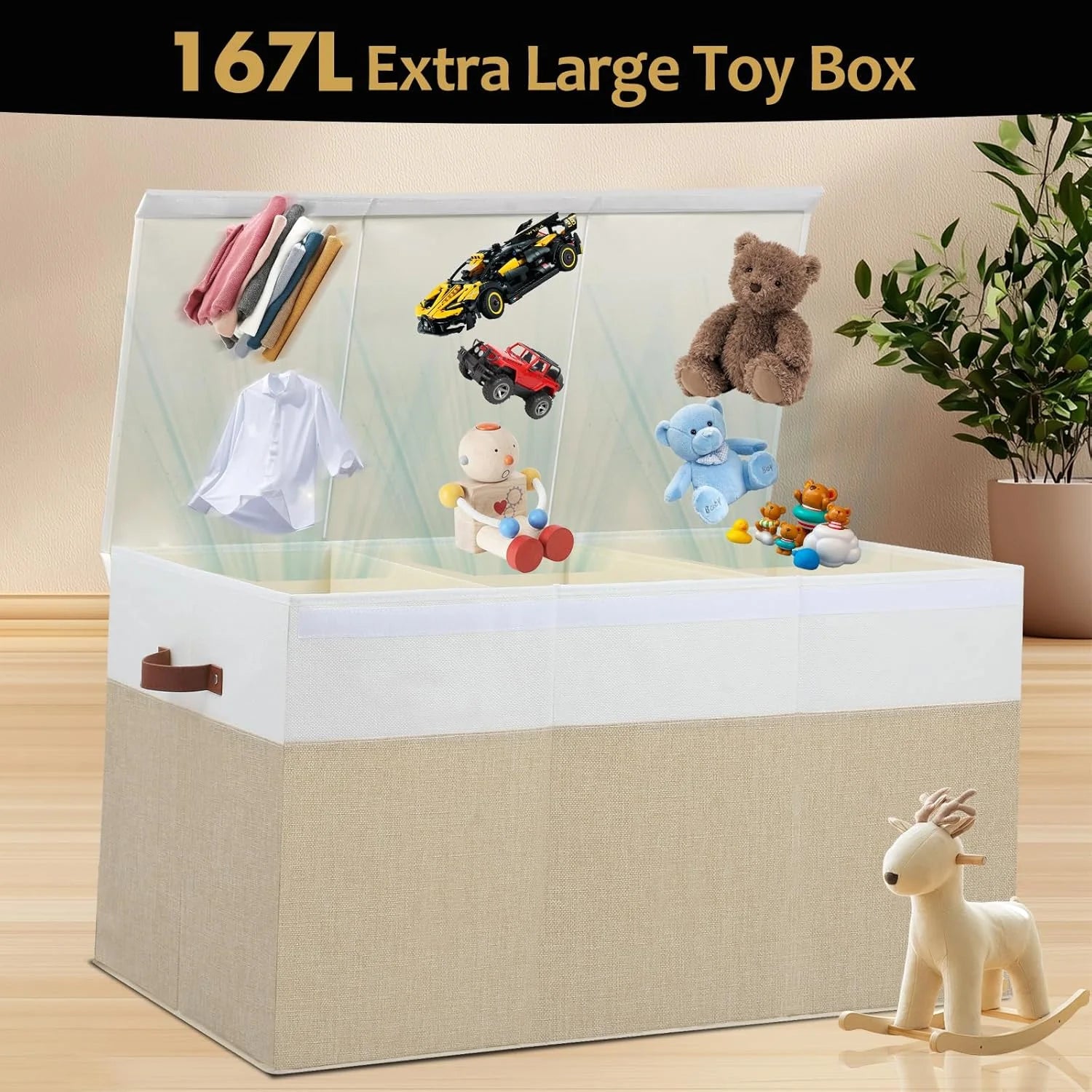 Extra Large Toy Storage Box with Lid and Dividers a7