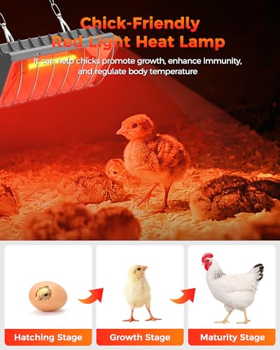 Heat Lamp for Chicken Coop, 250W Waterproof Infrared Heater a7