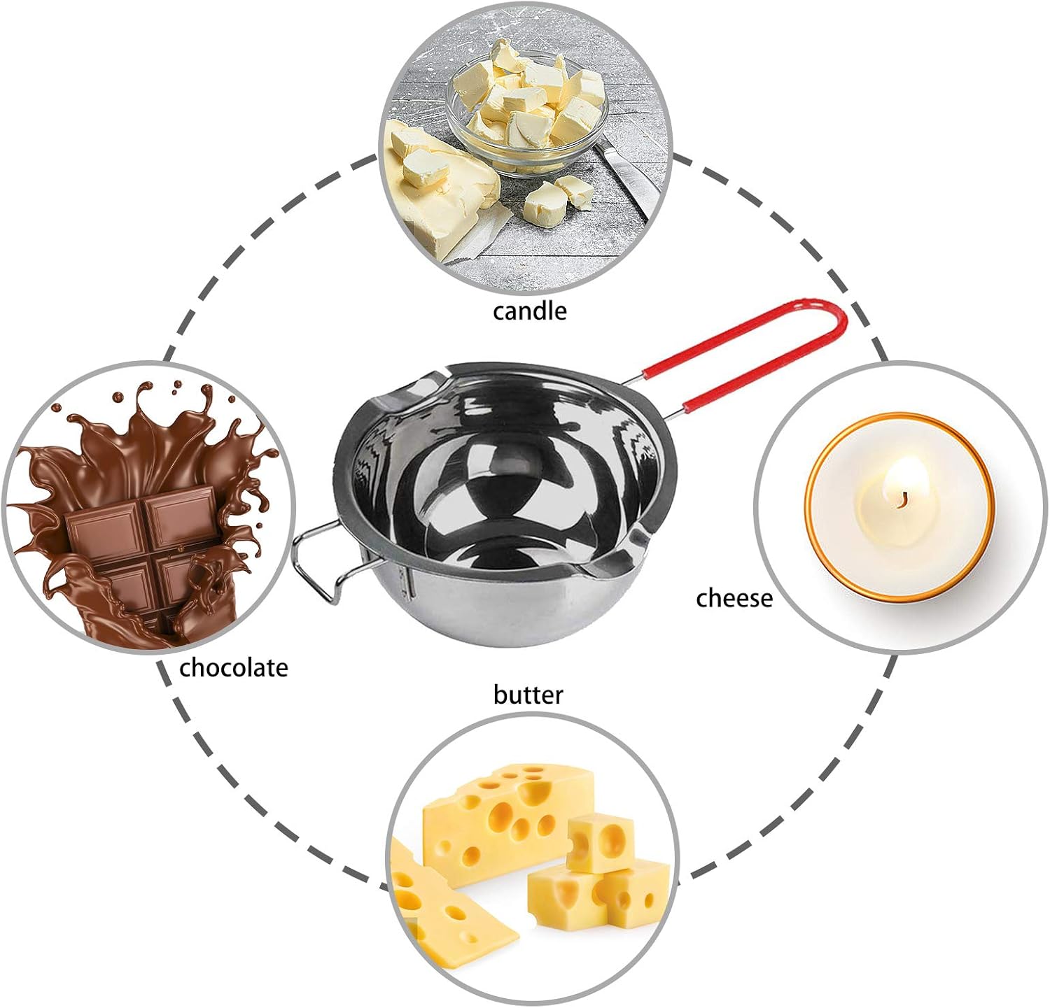 Stainless Steel Double Boiler Pot for Melting Chocolate, 450ml a7