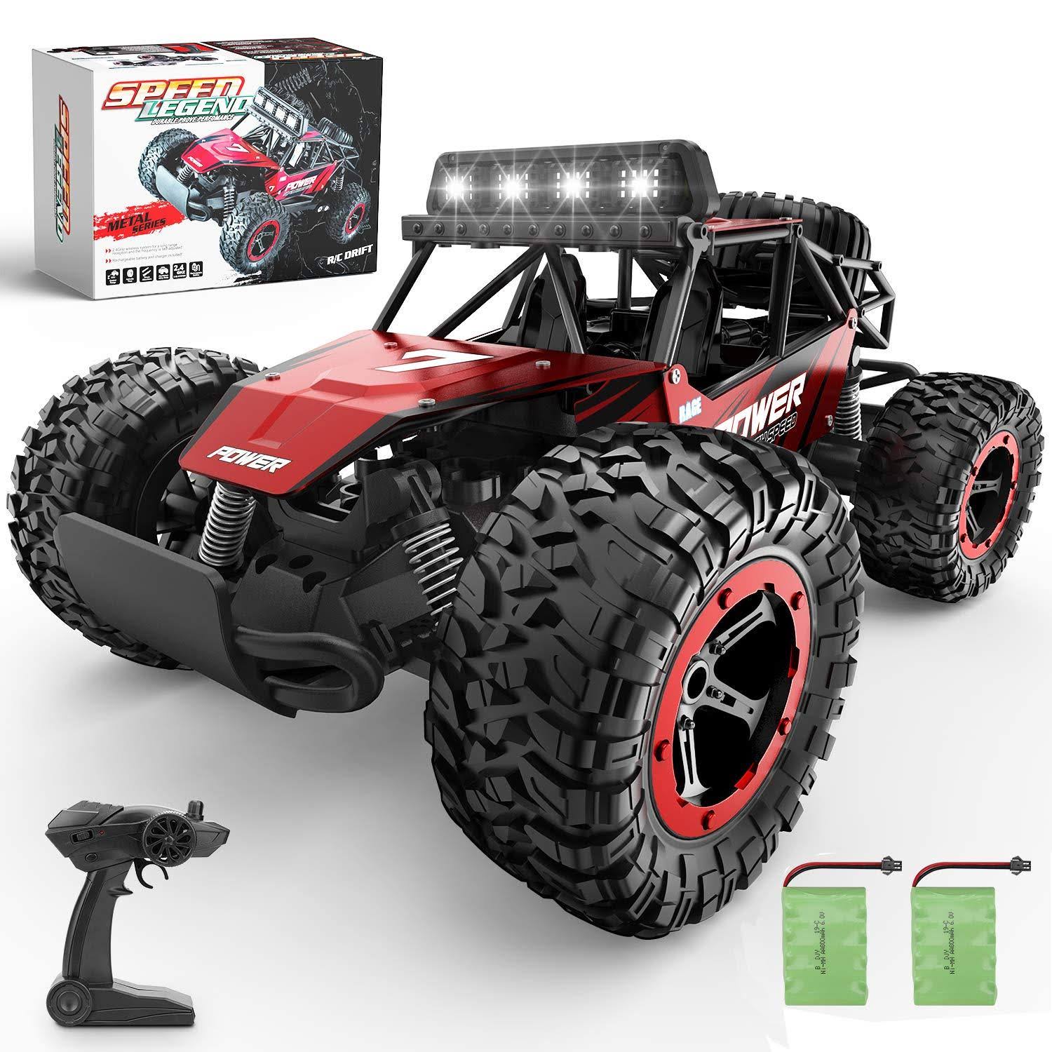 BEZGAR Remote Control Car, 1:14 Aluminium Alloy Off Road Large Size Kids High Speed Fast Racing Monster Vehicle Hobby Truck Elec