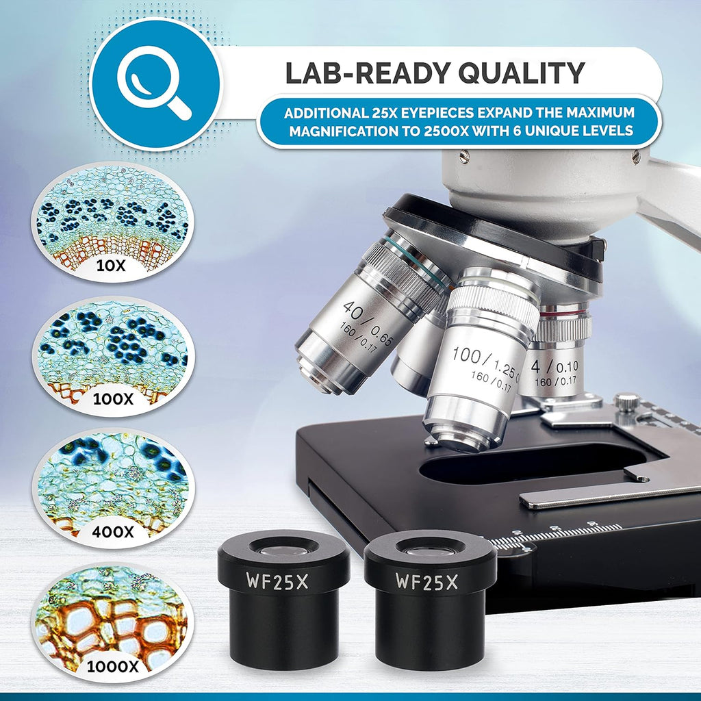 Binocular Compound Microscope 40X-2500X LED k7