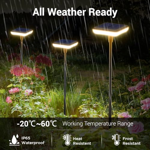 Solar Garden Pathway Lights 4 Pack 31in Wind Swaying IP65 A7