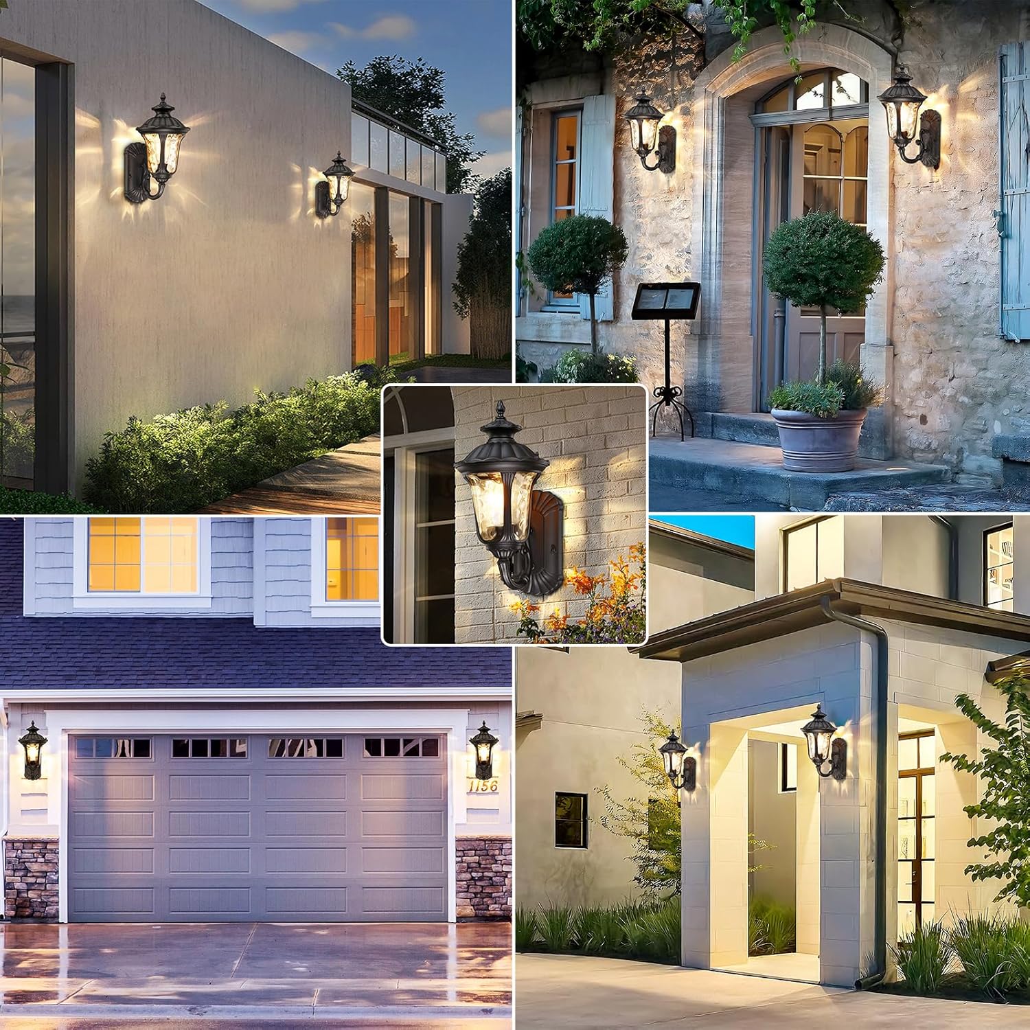 Outdoor Wall Light Fixture Waterproof Sconce Black a7