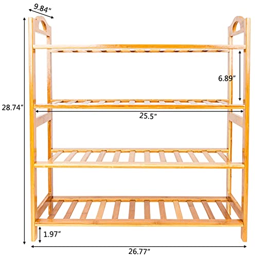 Bamboo Shoe Rack 4 Tier Espresso k7