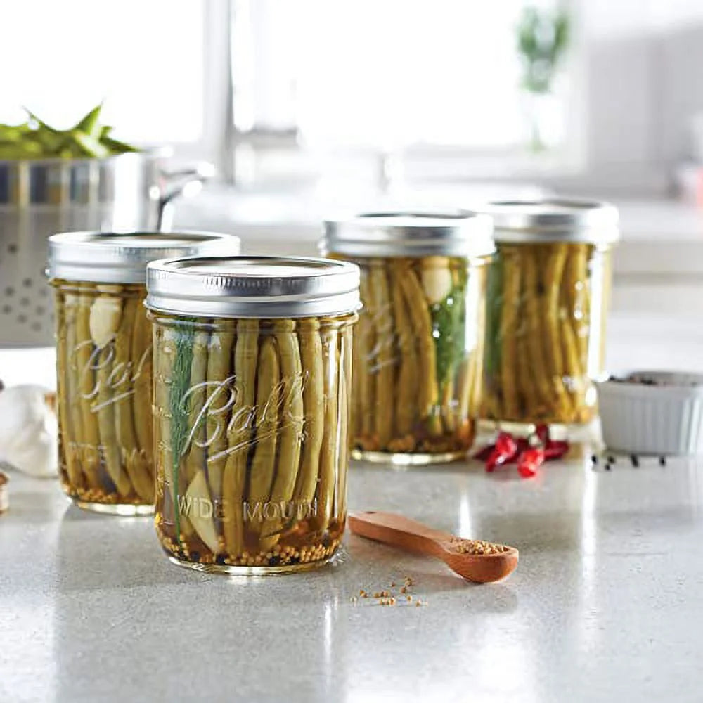 Ball Wide Mouth Pint 16-Ounces Mason Jars with Lids and Bands, (Set of 3) - Curated Treasures Market