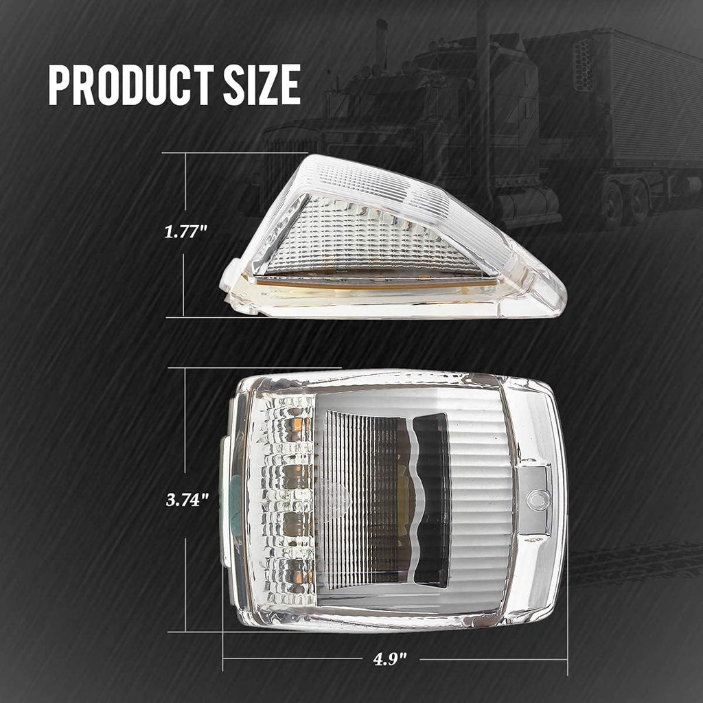 6.5 LED Cab Marker Light 16LED Clear/Amber Chrome 5pcs 17LED 53.75" Waterproof k7