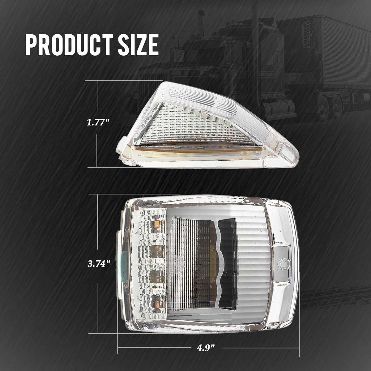 6.5 LED Cab Marker Light 16LED Clear/Amber Chrome 5pcs 17LED 53.75" Waterproof k7