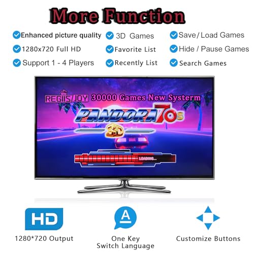 30000 in 1 Portable Arcade Console 14-inch HD Screen Retro Game Machine 7k