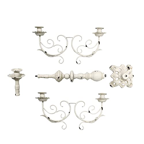 Cast Iron Candelabra Vintage White 5 Arms 17Inch a7