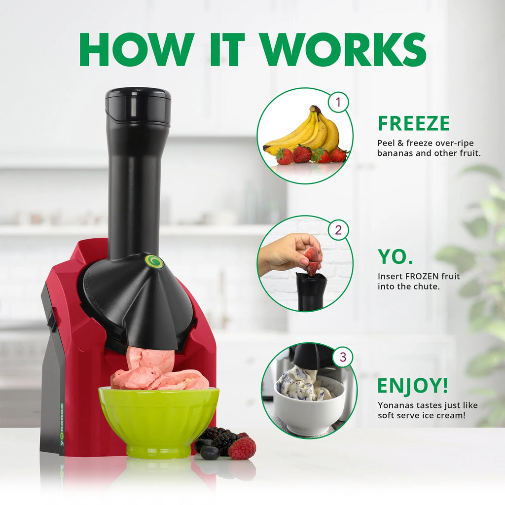 Frozen Fruit Soft Serve Dessert Maker Red 7k