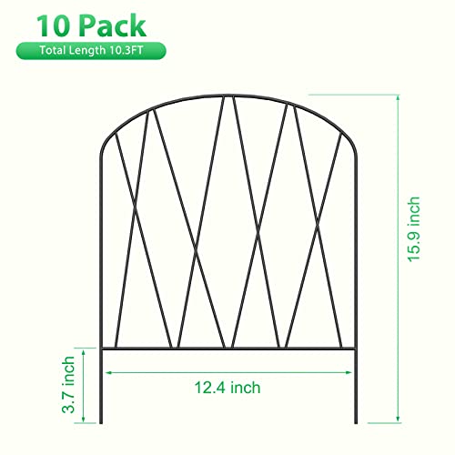Decorative Garden Fence 10.3 ft x 15.9 in Rustproof Border k7