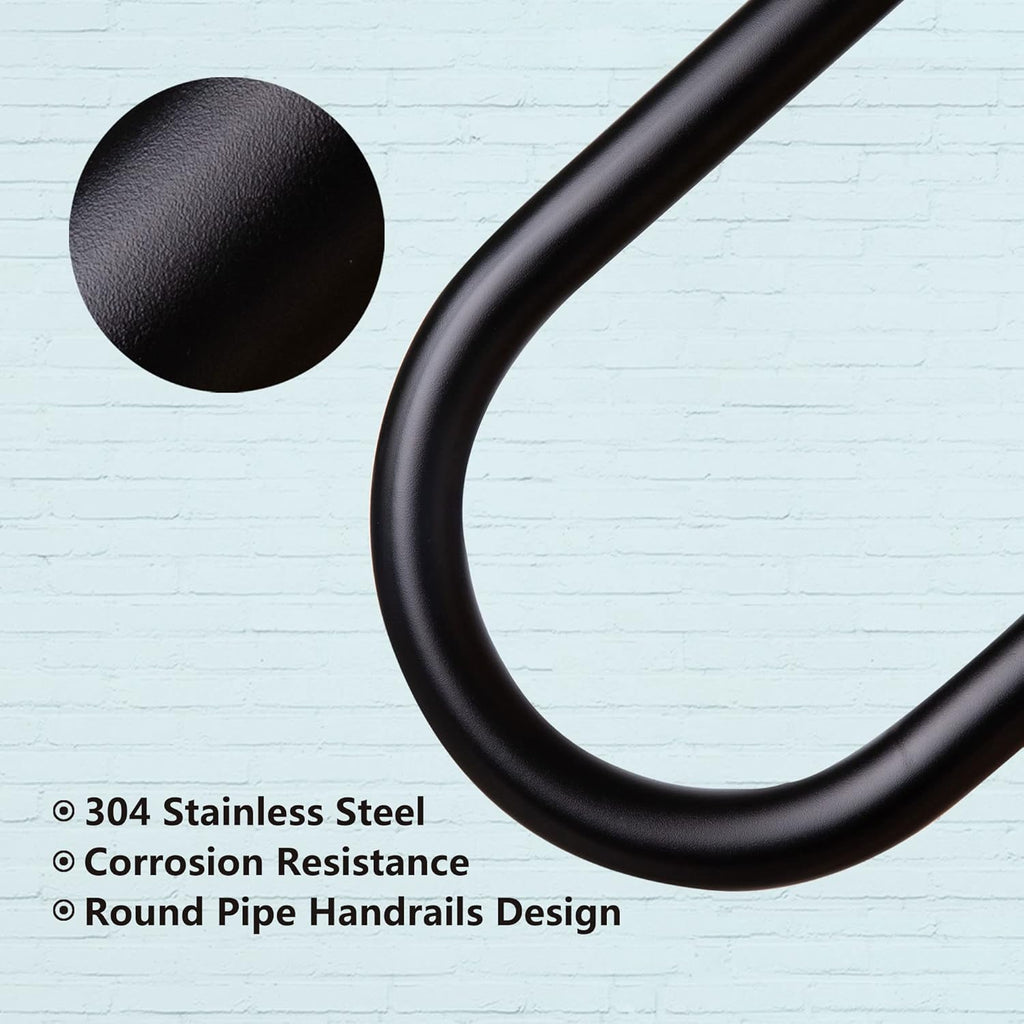 Outdoor Step Handrail 18.5ft Safety Grab Bar Wall Mounted U Shape 3k
