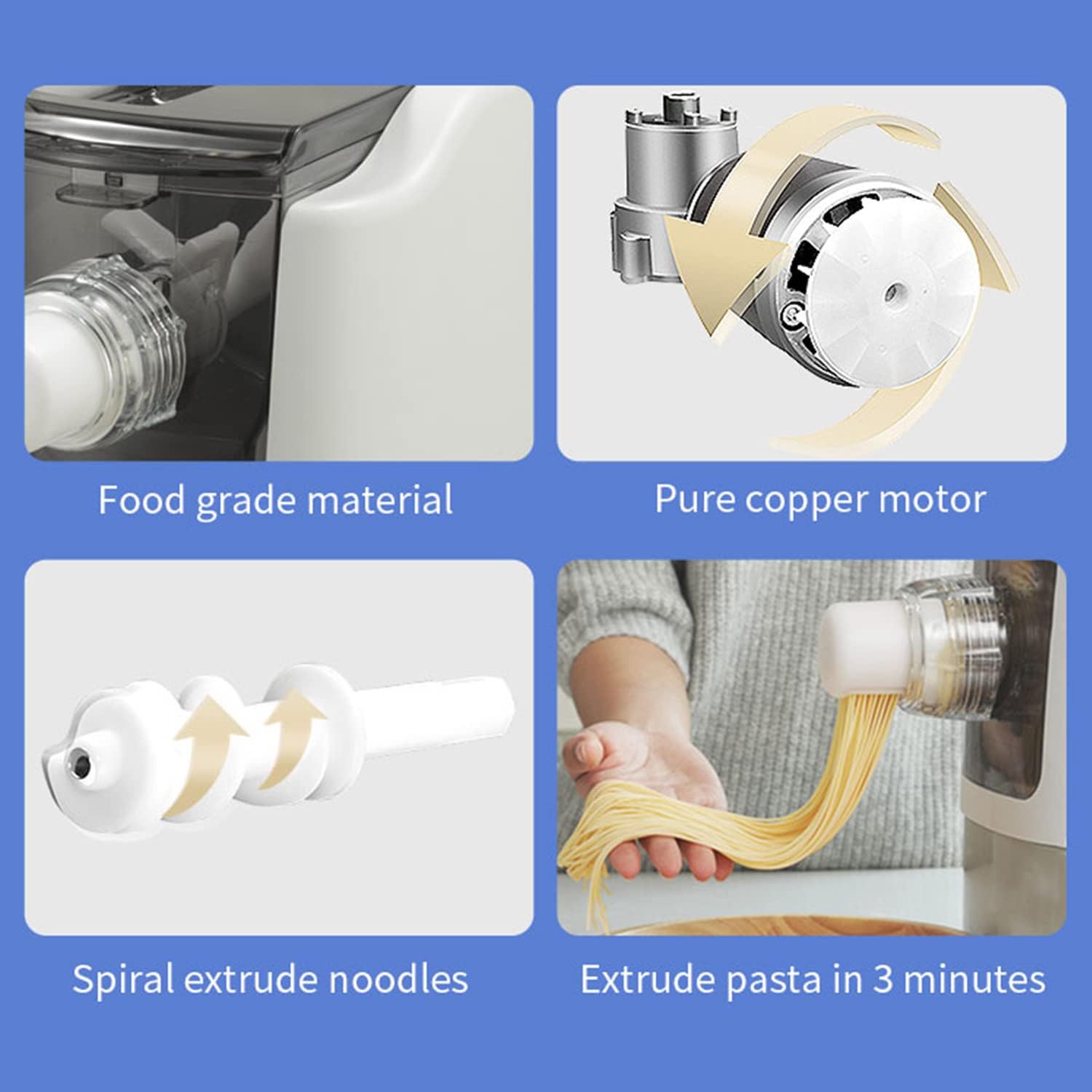 Electric Pasta Maker Machine with 13 Noodle Molds 260W k7
