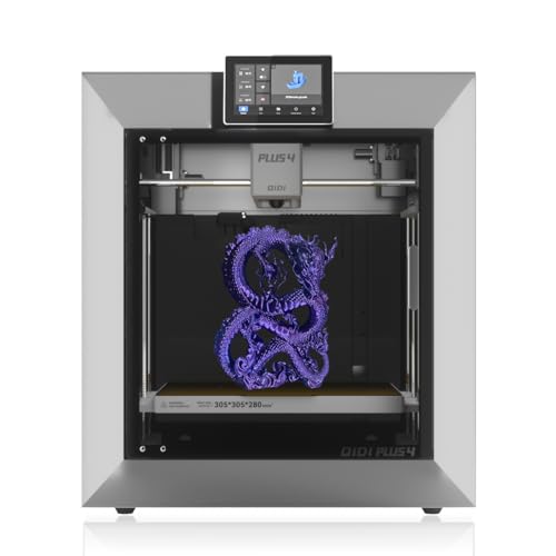 QIDI PLUS4 3D Printer, Max 600mm/s High-Speed Printing, 65℃ Chamber Heat, Fully Auto Leveling, 370&deg;C Direct Extruder with Integrated Nozzle, Support PPS-CF Filaments, Large Print Size 12"x12"x11"