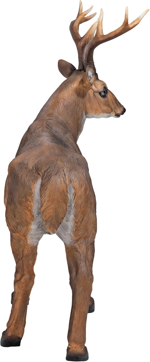Deer Buck Garden Statue 28in Handcast Polyresin Brown k7
