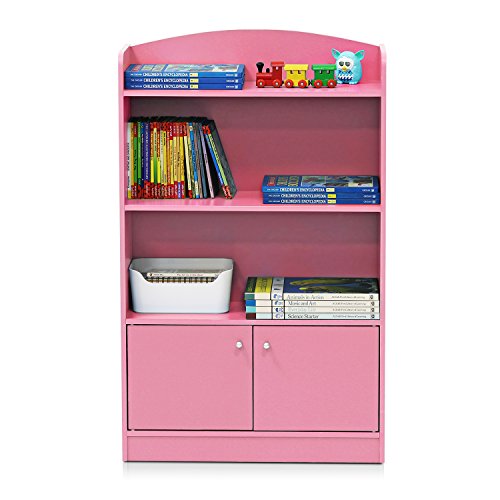 Bookshelf with Storage Cabinet 3-Tier Pink a7