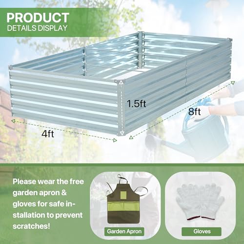 Galvanized Raised Garden Bed 8x4ft Outdoor Metal Planter k7