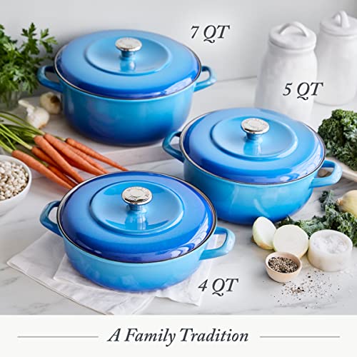 Enameled Iron Dutch Oven Pot with Lid 5.3QT f7