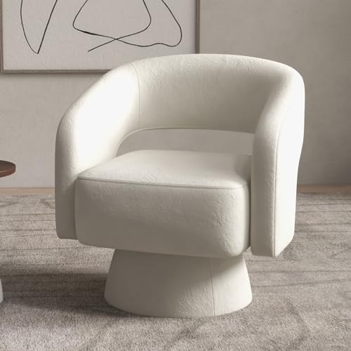 Velvet Swivel Barrel Chair Set of 2 Beige k7