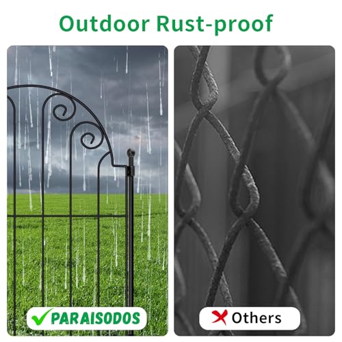 Decorative Garden Fence 10 Panels, Rustproof Metal 25ft, 42 Inch High a7