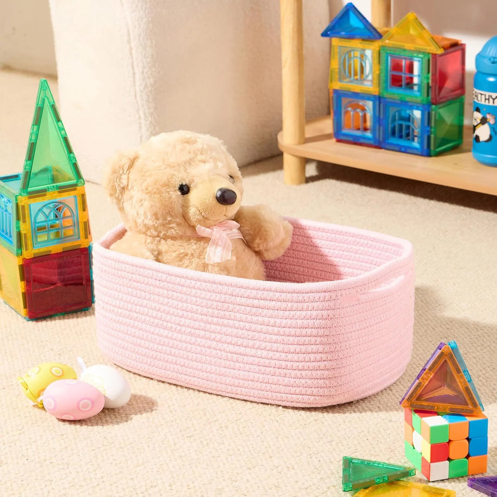 Small Storage Baskets for Organizing 3 Pack Light Pink 7k