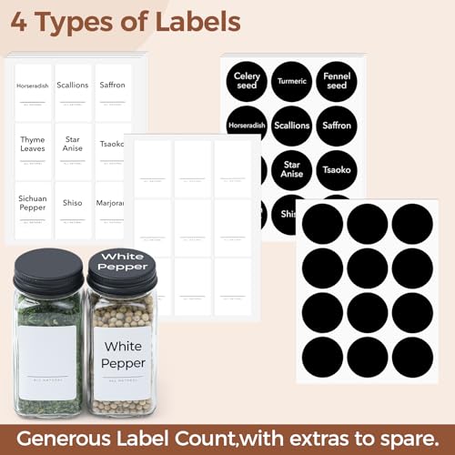 24oz Glass Spice Jars with Lids & Funnel k7