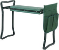 LABLT Garden Kneeler Seat Stool Garden Bench Portable Garden Folding Stool EVA Foam Pad with Tool Bag Pouch
