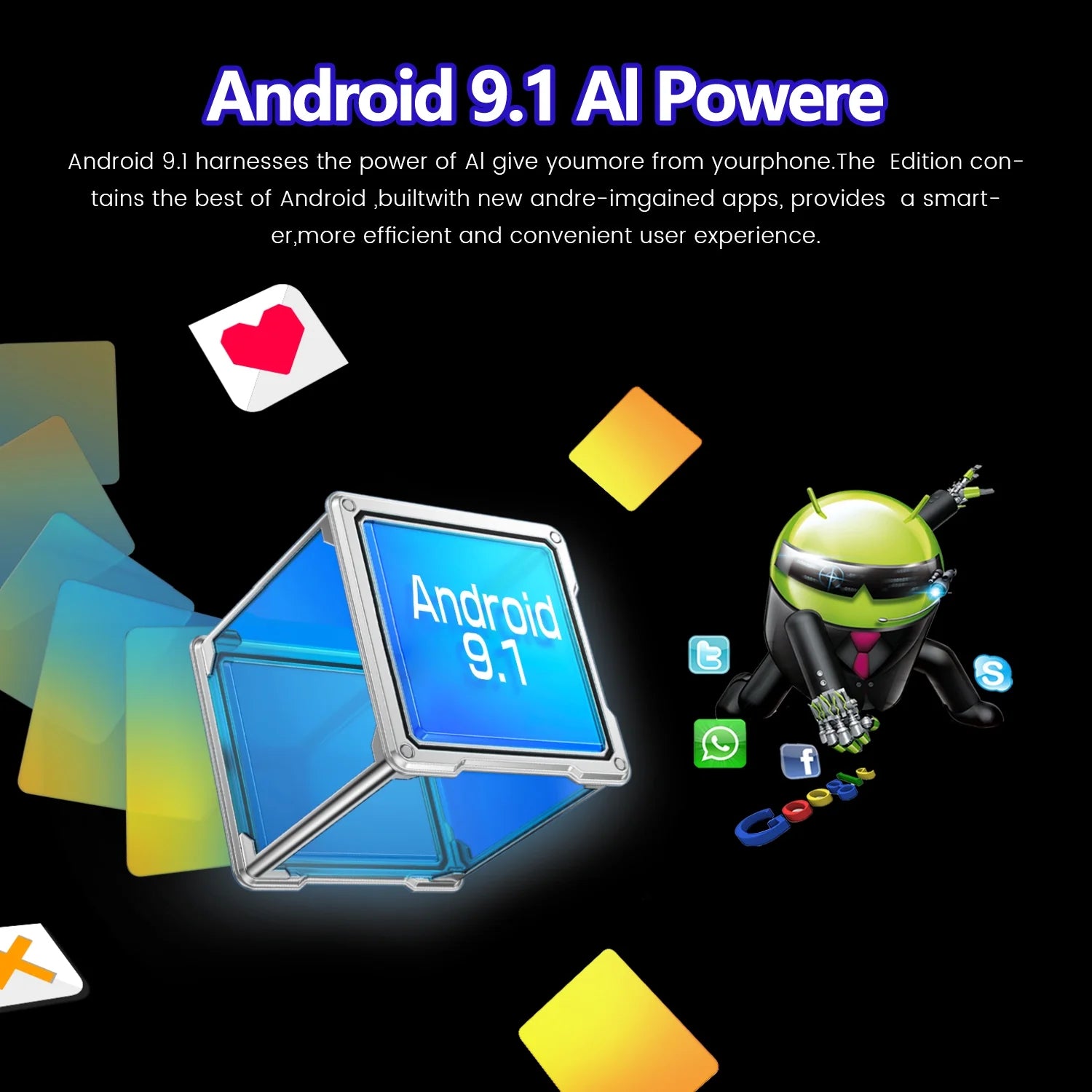 Unlocked Android Smartphone 4G Dual Sim 6.52" Black 8k