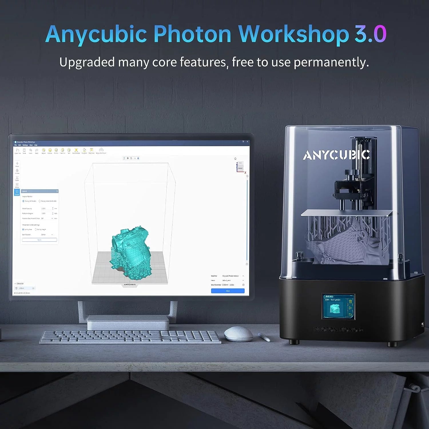 3D Printer with 5KG UV Resin k7