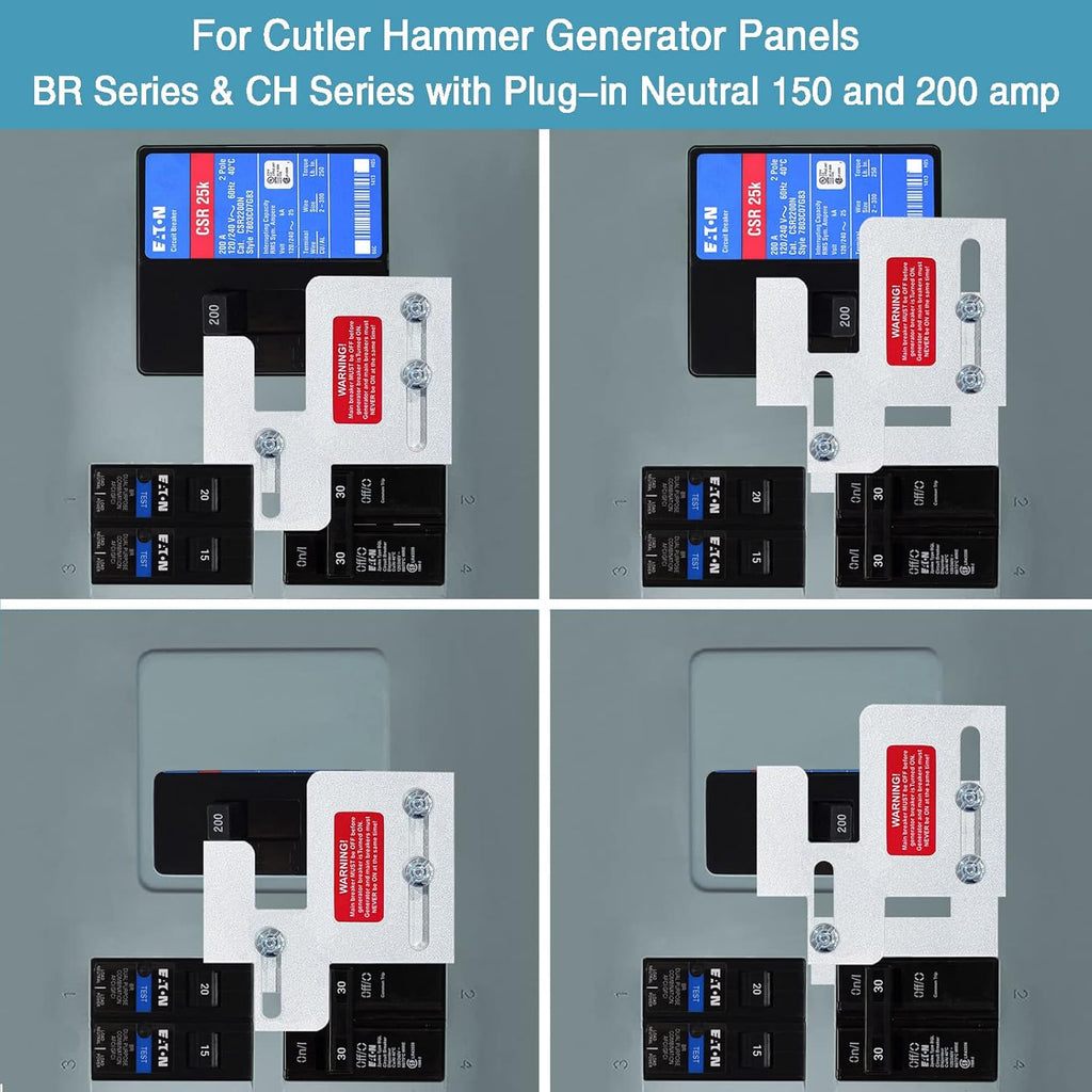 Generator Interlock Kit for 150-200 Amp Panels, Horizontal Electrical Lock A7