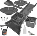 31 inch Sluice Box Compact Gold Panning Kit; Portable Sluice Box and 2 Classifier sifting Pans; classify While You Sluice with This Patented Prospecting Tool Set (Black)