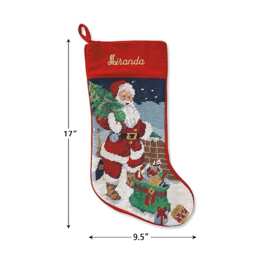 Personalized Christmas Needlepoint Stocking 100% Wool A7