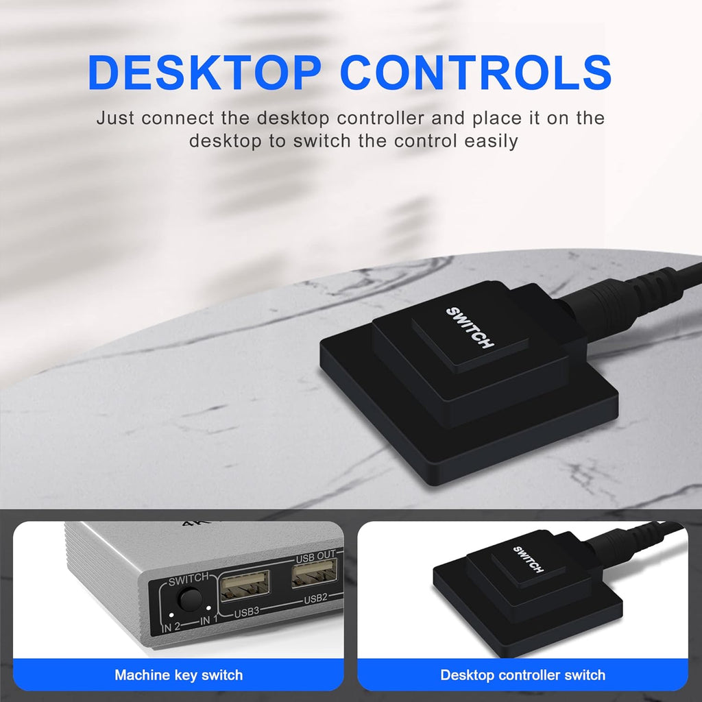 KVM Switch Dual Monitor DisplayPort 4K 60Hz Extended Display, USB Hub & Audio Output a7