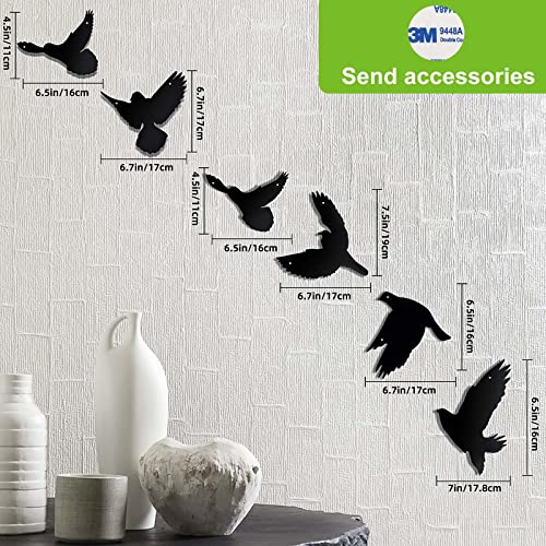 Black Birds Metal Wall Decor Set of 6 k7