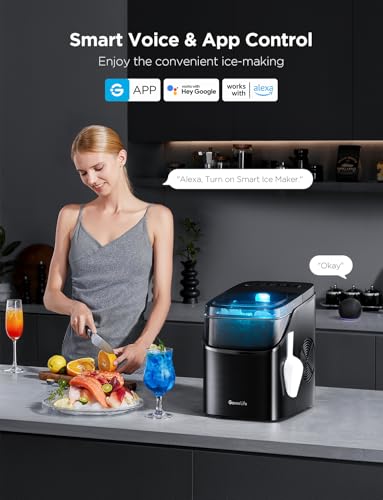 Smart Ice Maker Countertop, Portable with Voice Control, 9 Cubes in 6 Mins a7