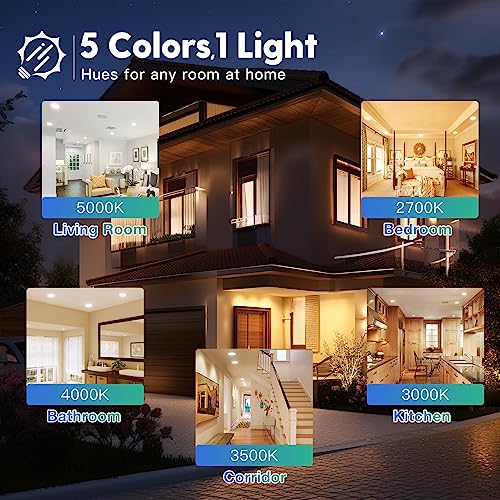 6 Pack 6 Inch Ultra-Thin LED Recessed Ceiling Light, Dimmable Canless Wafer Downlight 7k