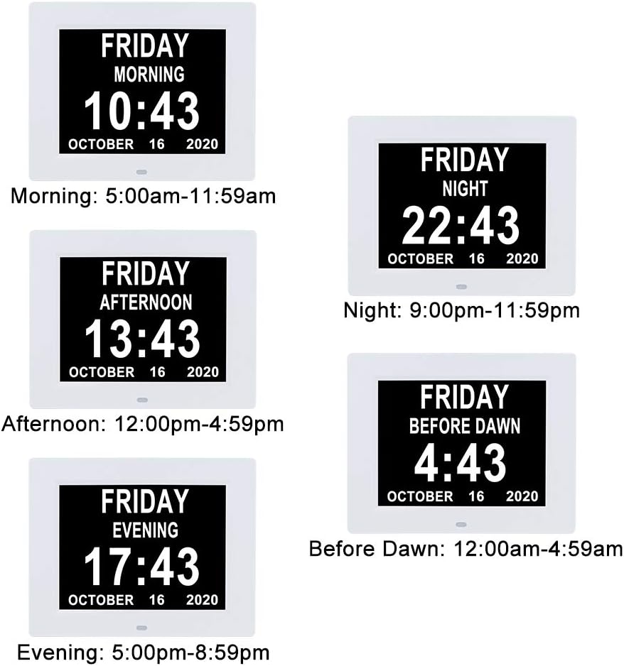Extra Large Digital Day Clock with Auto-Dimming k7