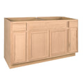 Project Source 60-in W x 35-in H x 23.75-in D Natural Unfinished Sink Base Stock Cabinet in Brown | 33A SB60B