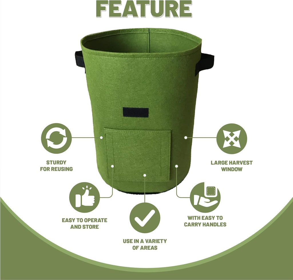 Heavy Duty Fabric Planter Bags 10 Gallon with Handles 3 Pack k7