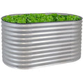 Sunnydaze 62.5-Inch Oval Raised Garden Bed - Stackable Steel Vegetable Flower Bed Planter Kit with Rubber Edge Trim - Brown