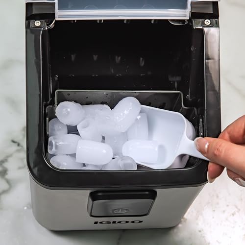 Electric Countertop Ice Maker Machine Portable 33lbs 24h Stainless Steel A7