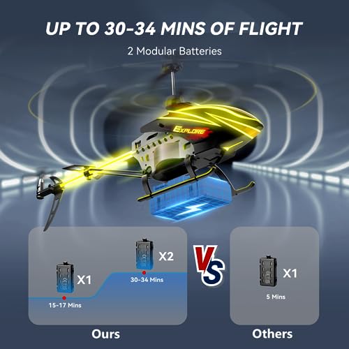 RC Helicopter for Kids, 30Mins Flight, LED Lights, Altitude Hold a7