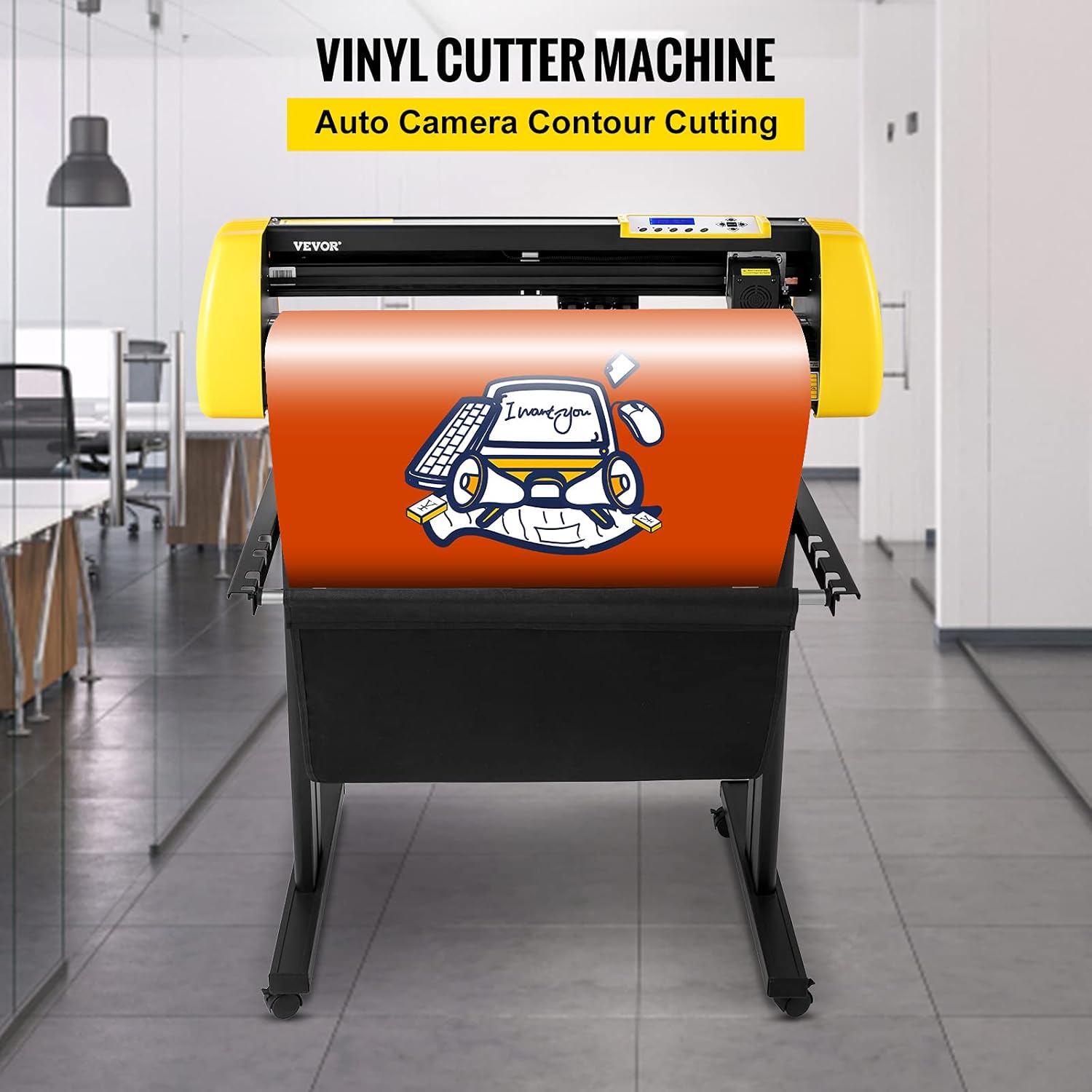 Vinyl Cutter Machine 34in Paper Feed Cutting Plotter with Stand A7