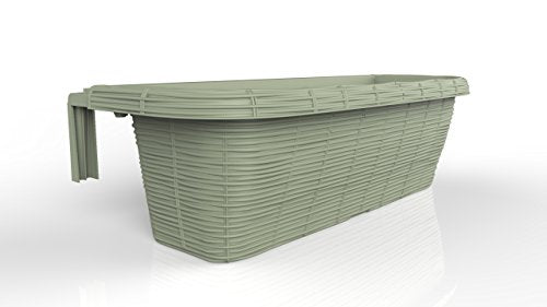 Railing Planter 23.5" Adjustable White Ratan Look k7