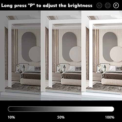 Lighted Vanity Mirror with Dimmable LED Modes, Wall-Mounted & Tabletop, USB Port 7k