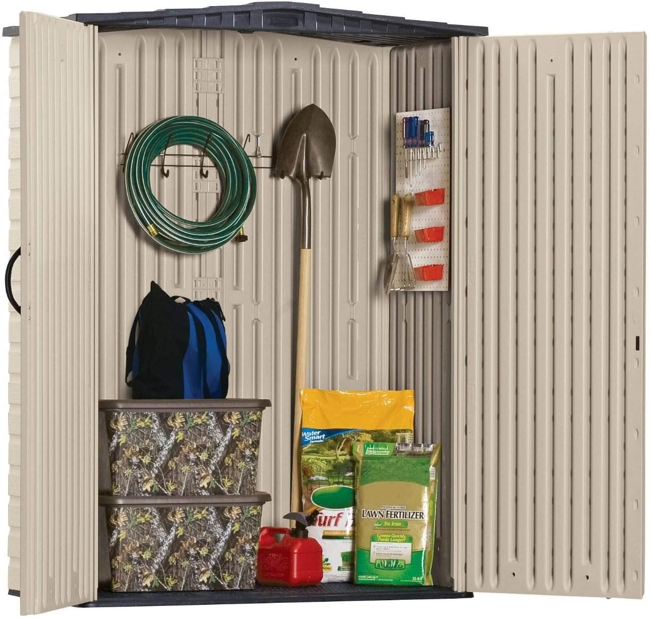 Outdoor Resin Storage Shed with Floor 4.6 Ft, Weather Resistant a7